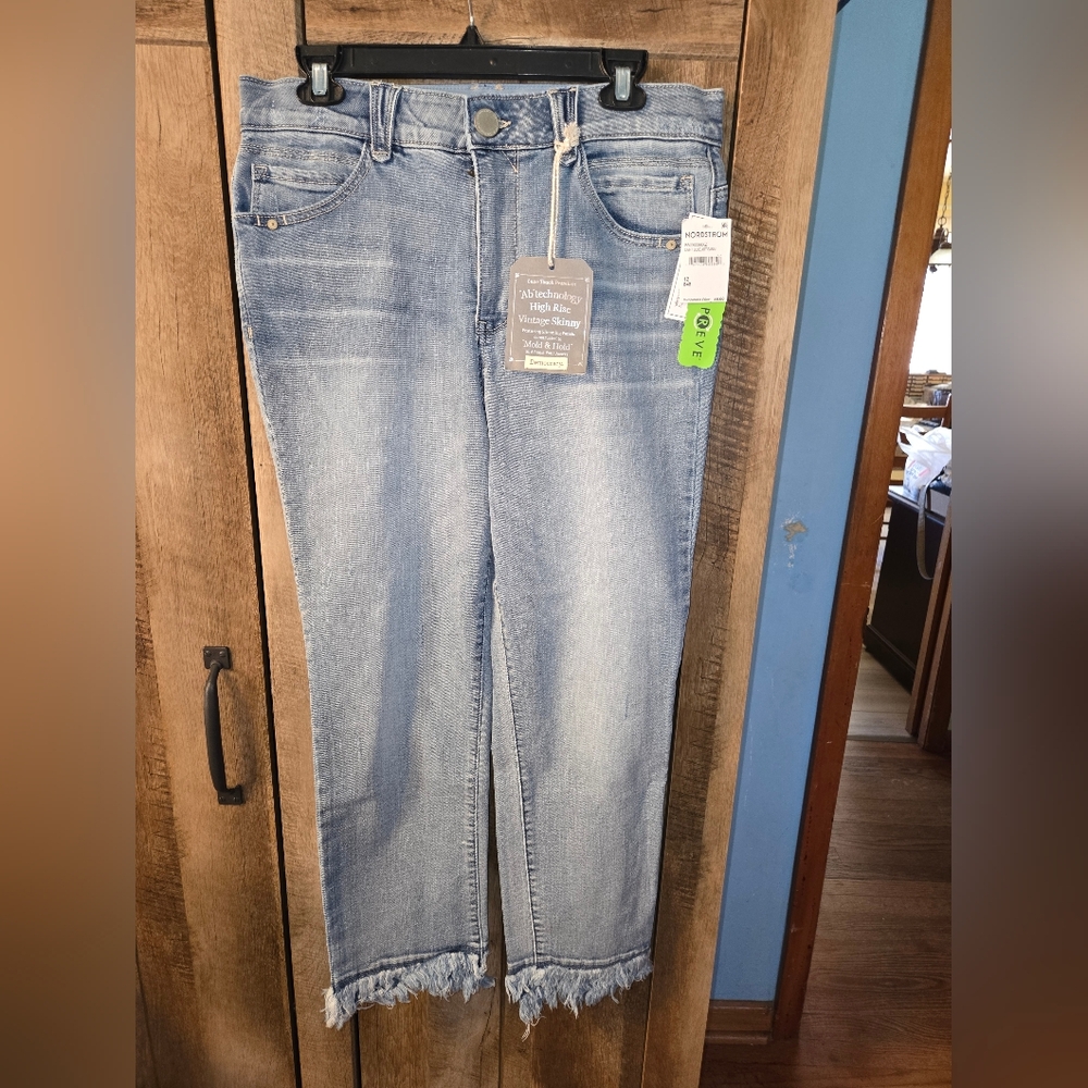 Democracy Vintage High Rise Skinny Frayed Hem Cropped Jeans - Blue Size 12